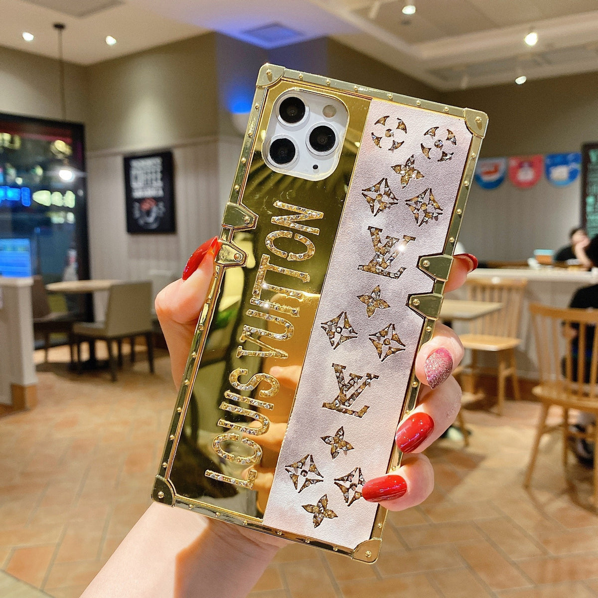 Colorful sparkling diamond mirror phone case for iphone